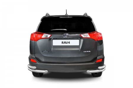 Защита заднего бампера двойная угловая d51/63мм Toyota Rav 4 (нерж) 2013